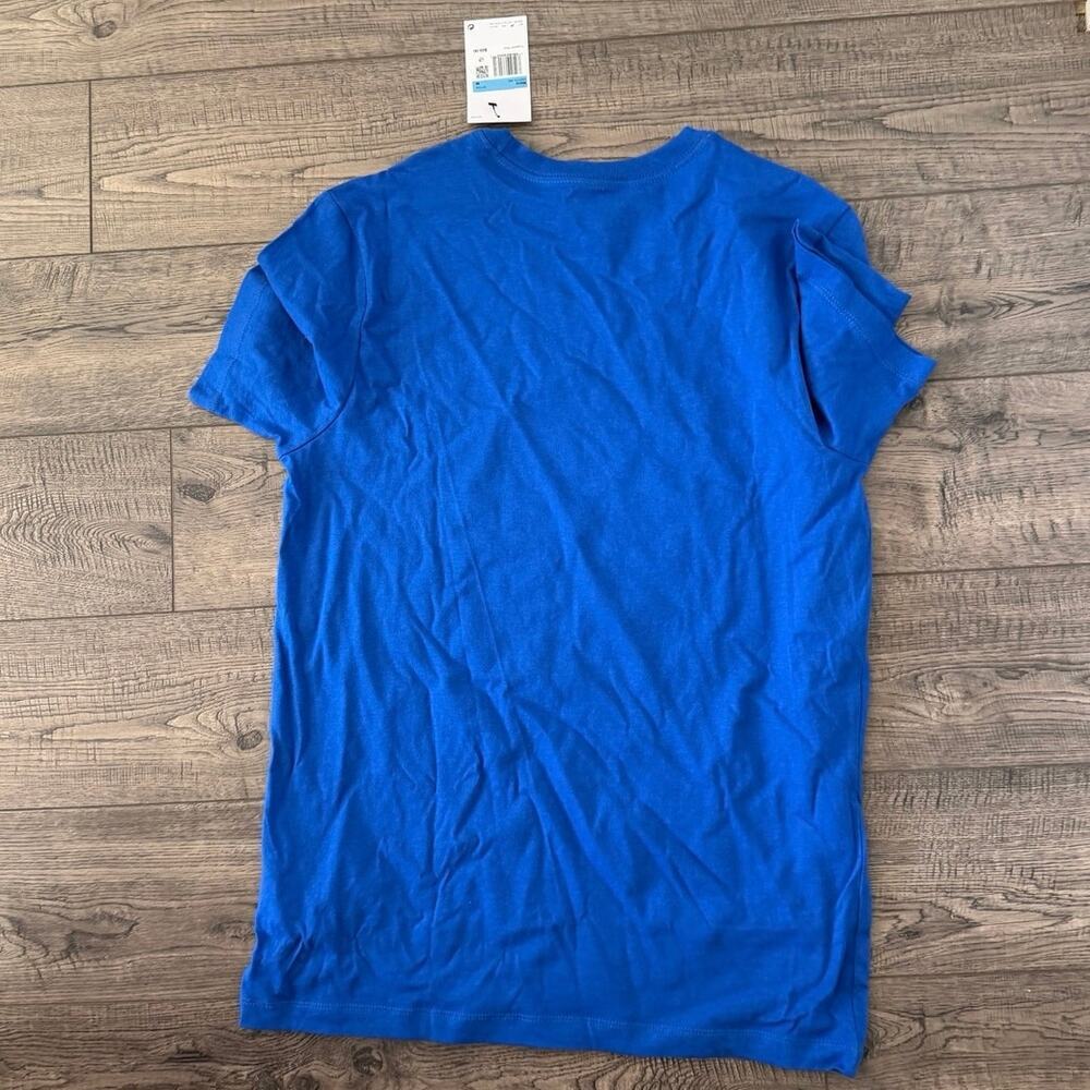 NWT Nike T-Shirt Just Do It Crew Neck Short Sleeve Regular Fit Blue White Size M - Picture 6 of 7